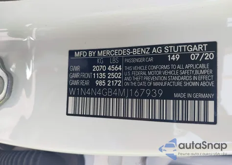 2021 Mercedes-Benz Gla 250 z USA, uszkodzony, nr VIN W1N4N4GB4MJ167939